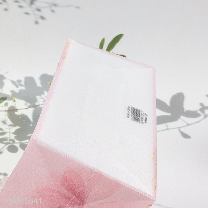 Good price pink flower gifts bag paper bag