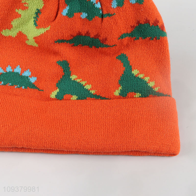 China factory dinosaur pattern knitted hat beanies hat