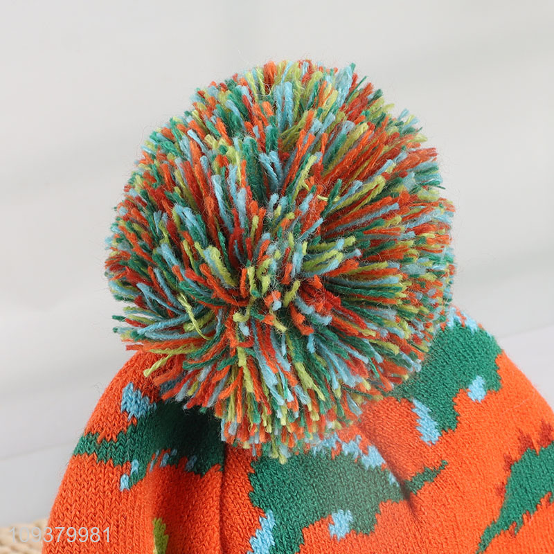China factory dinosaur pattern knitted hat beanies hat
