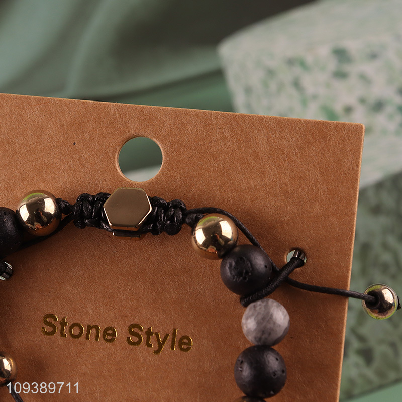Online wholesale fashion jewelry stone bracelet for men women