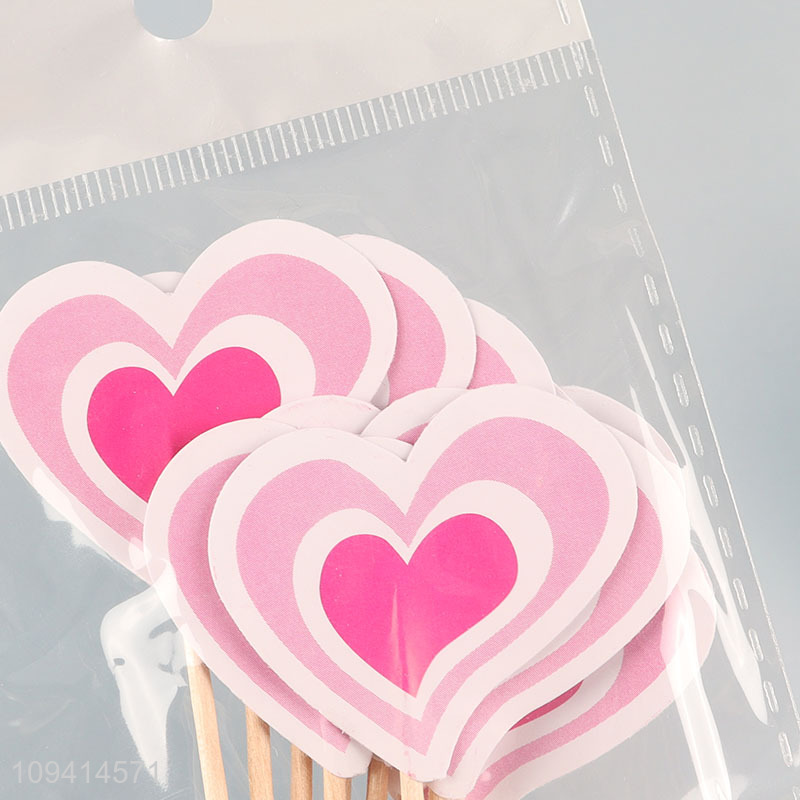 Top quality heart shape cupcake picks cupcake topper