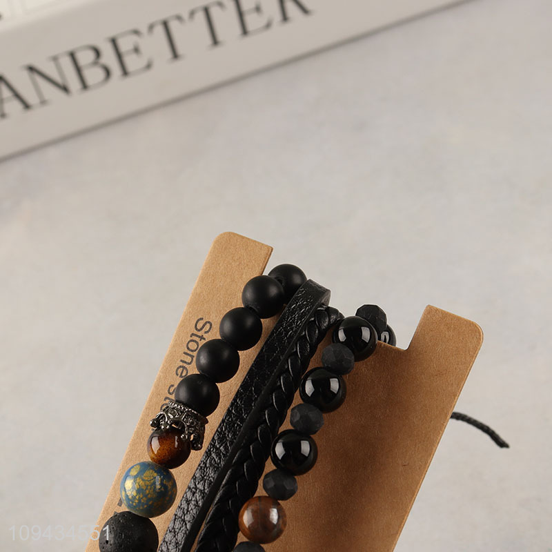 New arrival fashion jewelry beaded braided bracelet set
