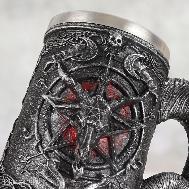 New arrival 600ml resin lined stainless steel water mug