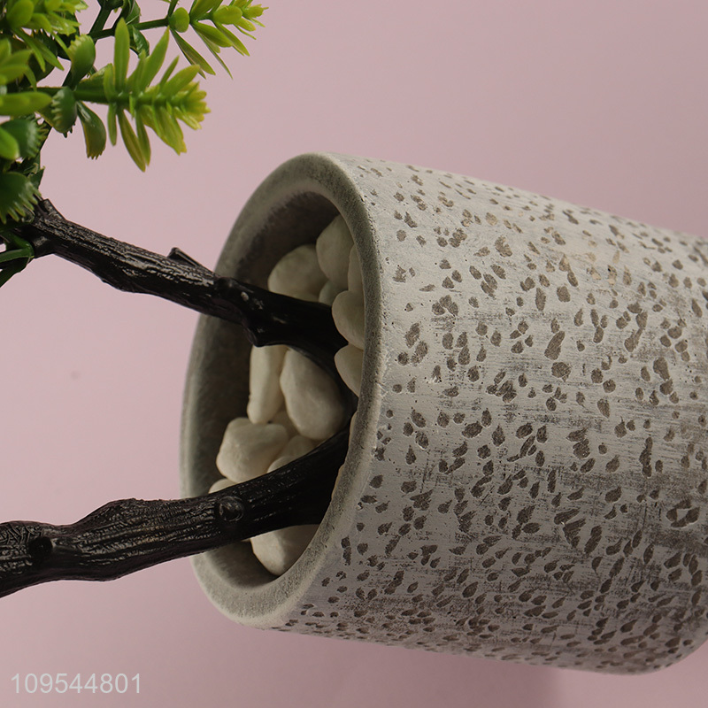 Wholesale Realistic Pine Faux Potted Greenery Office Shelf Ornament